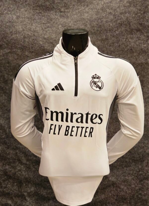 ⁦تراك توب ريال مدريد "ابيض فى رصاصى"⁩ - الصورة ⁦4⁩